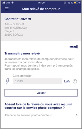 Mon relevé de compteur